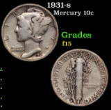 1931-s Mercury Dime 10c Grades f+