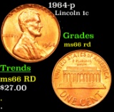 1964-p Lincoln Cent 1c Grades GEM+ Unc RD