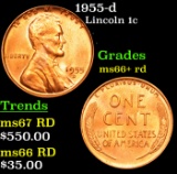 1955-d Lincoln Cent 1c Grades GEM++ RD