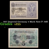 1917 Imperial Germany 5 Mark Note P: 56B Grades vf+