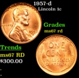 1957-d Lincoln Cent 1c Grades GEM++ Unc RD