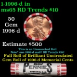 BU Shotgun Lincoln 1c roll, 1996-d 50 pcs Steel-Strong Wrapper 50c
