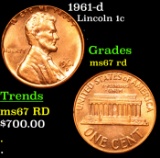 1961-d Lincoln Cent 1c Grades GEM++ Unc RD