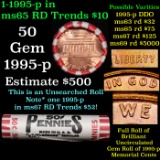 BU Shotgun Lincoln 1c roll, 1995-p 50 pcs Steel-Strong Wrapper 50c