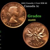 1962 Canada 1 Cent KM# 49 Grades Gem+ Unc RD