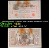 1910 Germany (Empire) 1000 Marks Banknote P# 44b Grades vf++
