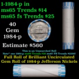 Shotgun Jefferson 5c roll, 1984-p 40 pcs Bank Wrapper