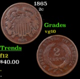 1865 Two Cent Piece 2c Grades vg+