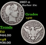 1907-o Barber Quarter 25c Grades vg+