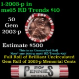BU Shotgun Lincoln 1c roll, 2003-p 50 pcs Steel-Strong Wrapper 50c