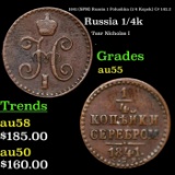 1841 (SPM) Russia 1 Polushka (1/4 Kopek) C# 142.2 Grades Choice AU