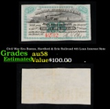 Civil War Era Boston, Hartford & Erie Railroad $35 Loan Interest Note Grades Choice AU/BU Slider
