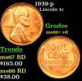 1939-p Lincoln Cent 1c Grades GEM++ RD