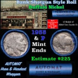 Buffalo Nickel Shotgun Roll in Old Bank Style 'Abbott Coin Counter & Automat' Wrapper 1935 & P Mint