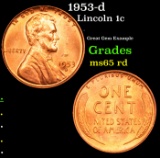 1953-d Lincoln Cent 1c Grades GEM Unc RD