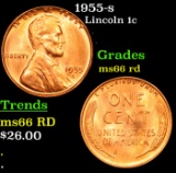 1955-s Lincoln Cent 1c Grades GEM+ Unc RD