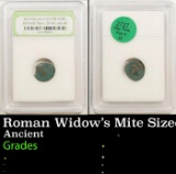 Roman Widow's Mite Sized Bronze Coin c. 50 BC-400 AD Graded BY INB