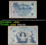 1918-1922 (1908 Reissue) Germany Post-WWI 100 Marks Banknote P# 34 Grades vf++