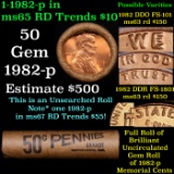 Shotgun Lincoln 1c roll, 1982-d 50 pcs Brandt Wrapper.