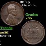 1913-p Lincoln Cent 1c Grades xf+