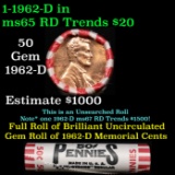 Shotgun Lincoln 1c roll, 1962-d 50 pcs Steel Strong Wrapper.