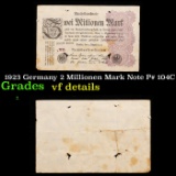 1923 Germany 2 Millionen Mark Note P# 104C Grades vf details