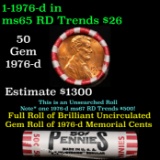 Shotgun Lincoln 1c roll, 1976-d 50 pcs Steel Strong Wrapper.