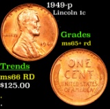 1949-p Lincoln Cent 1c Grades Gem+ Unc RD