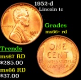 1952-d Lincoln Cent 1c Grades GEM++ RD