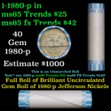 Shotgun Jefferson 5c roll, 1980-p 40 pcs Bank Wrapper