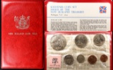 1974 New Zealand Treasury Uncirculated 7 Coin Set in Original Holder