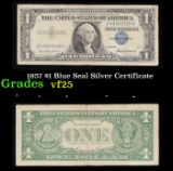 1957 $1 Blue Seal Silver Certificate Grades vf+