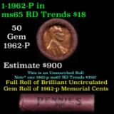 Shotgun Lincoln 1c roll, 1962-p 50 pcs Standard Paper Wrapper.