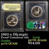 Proof 1992-s Olympic Modern Commem Half Dollar 50c Graded GEM++ Proof Deep Cameo By USCG