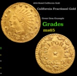 1855-Dated California Gold Souvenir Token Grades GEM Unc