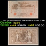 1910 Germany (Empire) 1000 Marks Banknote P# 44b Grades Choice CU