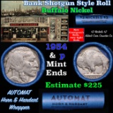 Buffalo Nickel Shotgun Roll in Old Bank Style 'Abbott Coin Counter & Automat' Wrapper 1934 & P Mint