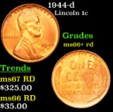 1944-d Lincoln Cent 1c Grades GEM++ RD