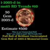 Shotgun Lincoln 1c roll, 2005-d 50 pcs Cointainer Wrapper.