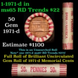 Shotgun Lincoln 1c roll, 1971-d 50 pcs Bank Of America Wrapper.