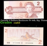 1986-1991 Canada 2 Dollars Banknote P# 94b, Sig. Thiessen & Crow Grades Select CU