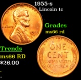 1955-s Lincoln Cent 1c Grades GEM+ Unc RD