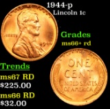 1944-p Lincoln Cent 1c Grades GEM++ RD