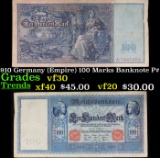 1910 Germany (Empire) 100 Marks Banknote P# 42 Grades vf++