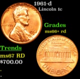 1961-d Lincoln Cent 1c Grades GEM++ RD
