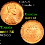1945-d Lincoln Cent 1c Grades GEM+ Unc RD