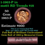Shotgun Lincoln 1c roll, 1963-p 50 pcs Standard Paper Goods Wrapper.