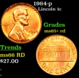 1964-p Lincoln Cent 1c Grades Gem+ Unc RD