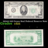 1934A $20 Green Seal Federal Reseve Note Grades vf+