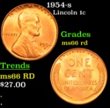 1954-s Lincoln Cent 1c Grades GEM+ Unc RD